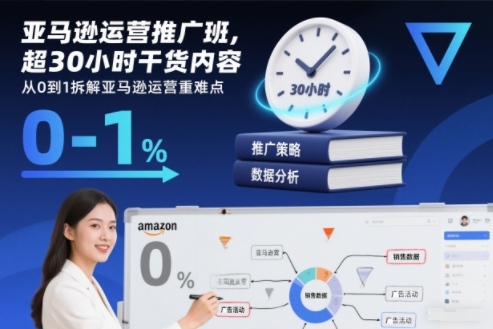 亚马逊运营推广班，超30小时干货内容，从0到1拆解亚马逊运营重难点-兴雨资源