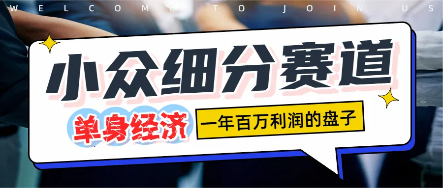 小众细分单身经济赛道，一天1000+-兴雨资源