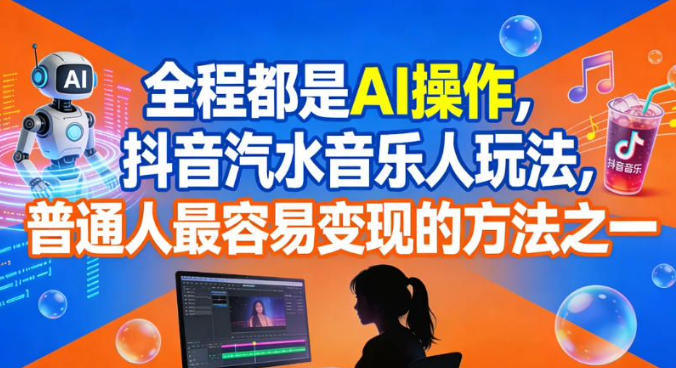 全程都是AI操作，抖音汽水音乐人玩法，普通人最容易变现的方法之一-兴雨资源
