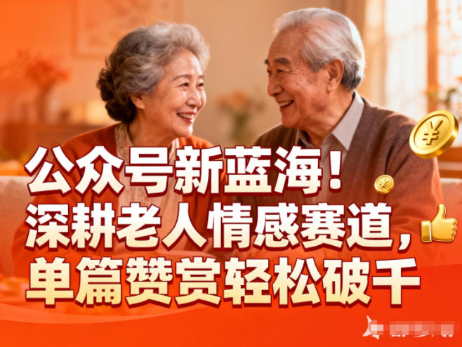 公众号新蓝海！深耕老人情感赛道，单篇赞赏轻松破1k-兴雨资源