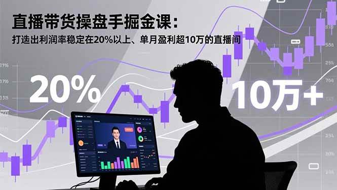 （16727期）直播带货操盘手掘金课：打造出利润率稳定在20%以上、单月盈利超10万的直播间-兴雨资源