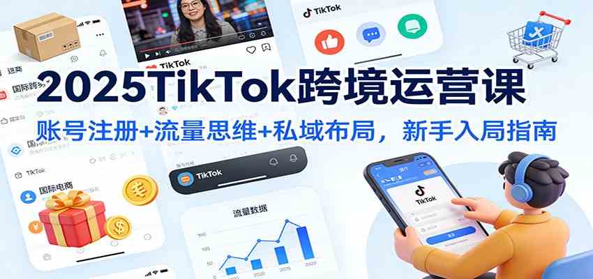 2025TikTok跨境运营课:账号注册+流量思维+私域布局,新手入局指南-兴雨资源
