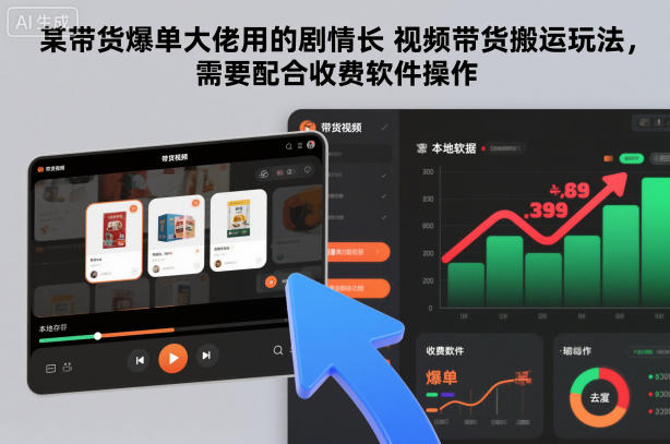 某带货爆单大佬用的剧情长视频带货搬运玩法，需要配合收费软件操作-兴雨资源