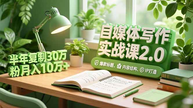 (16734期)自媒体写作实战课2.0,爆款标题、内容结构、IP打造,半年复制30万粉月入10万+-兴雨资源