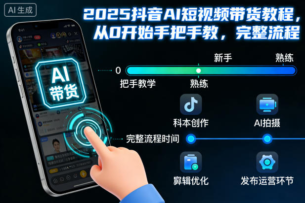 2025抖音AI短视频带货教程，从0开始手把手教，完整流程-兴雨资源