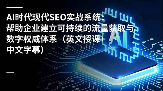 (16760期)AI时代现代SEO实战系统:帮助企业建立可持续的流量获取与数字权威体系(英文授课+中文字幕)-兴雨资源