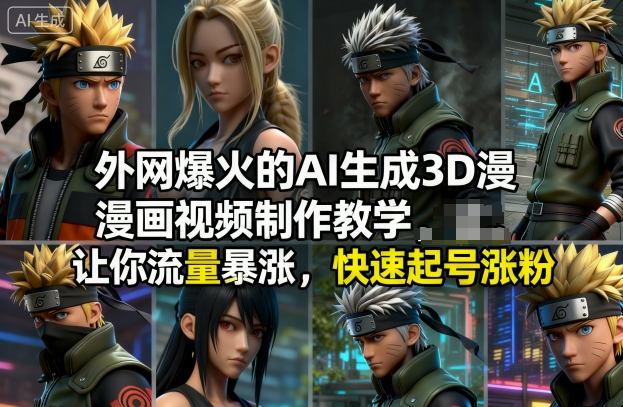 外网爆火的AI生成3D漫画视频制作教学，让你流量暴涨，快速起号涨粉！-兴雨资源