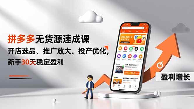 (16785期)拼多多无货源速成课,开店选品、推广放大、投产优化,新手30天稳定盈利-兴雨资源