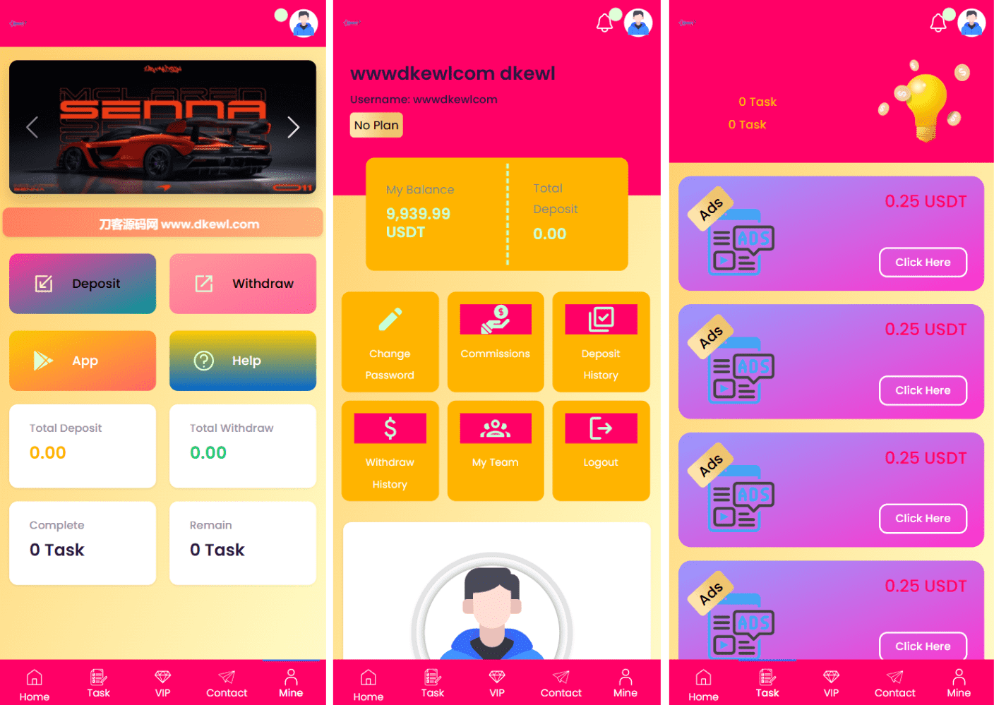 SENNA海外广告奖励投资理财源码/附详细教程-兴雨资源