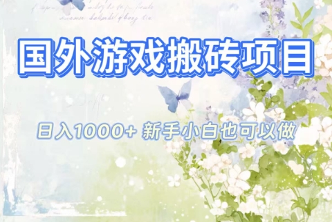 国外游戏搬砖项目，日入1k+，全自动解放双手，新手小白也可做【揭秘】-兴雨资源